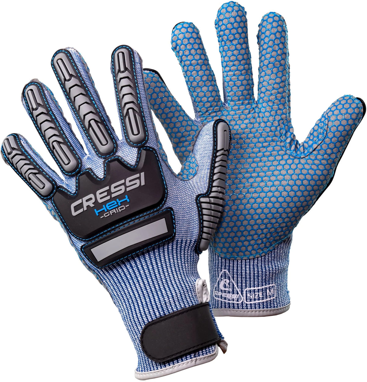 Cressi Hex Grip Spearfishing Gloves Blue