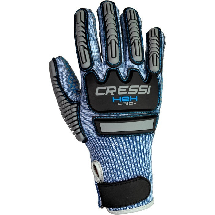 Cressi Hex Grip Spearfishing Gloves Blue