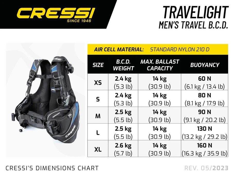 Cressi Travelight BCD with weight pockets