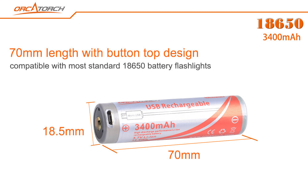 USB RECHARGEABLE LI-ION BATTERY